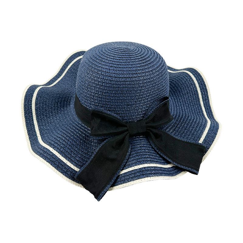 Wave Brim Sun Hat Made Of Straw With Breathable Design For Women Outdoor Activities