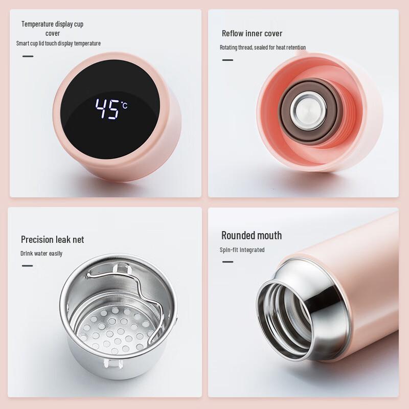 Fuguang 316 Rostfritt Stål Smart Temperaturvisning Isolerad Vattenflaska