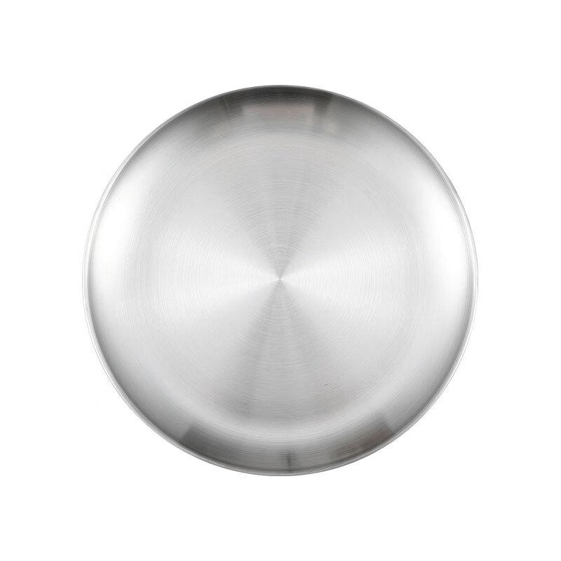 Round Stainless Steel 3-Compartment Dining Plate