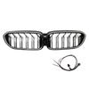 Double Slat Front Kidney Grille Fit BMW 5 Series G30 G31 2017-2020 Gloss Black