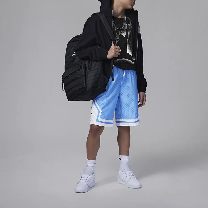 Jordan Contrast Breathable Lace-up Casual Sports Shorts Kids Bottoms Blue DR8097-412