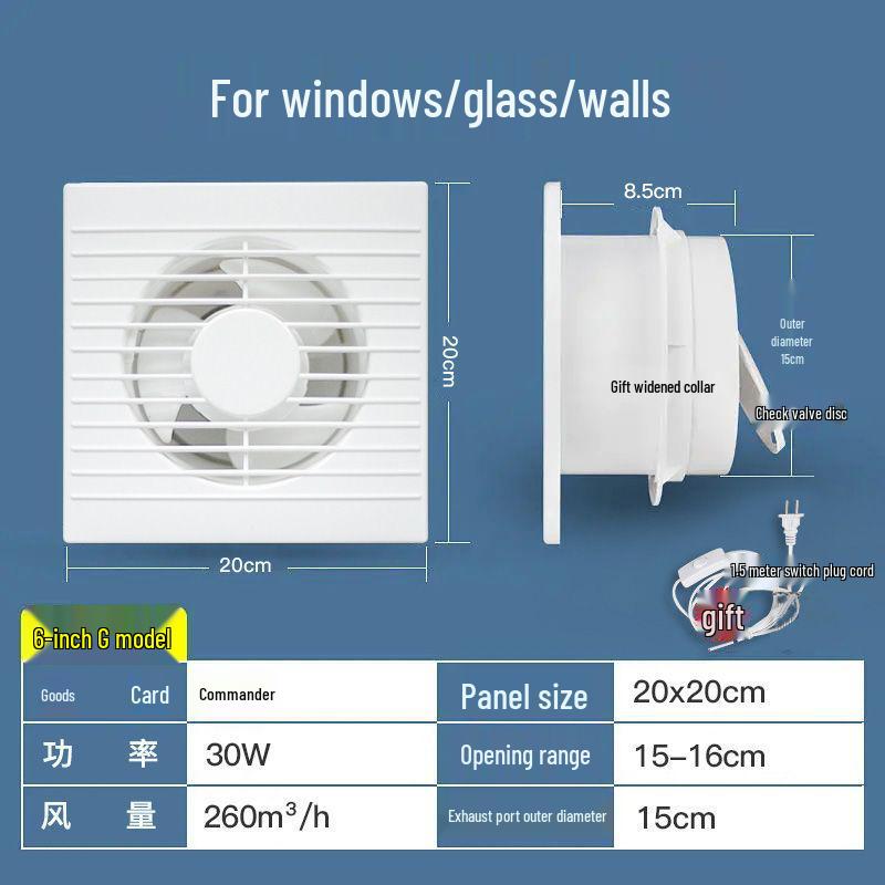 

Тихий вытяжной вентилятор с круглым отверстием для вентиляции кухни и ванной комнаты Standard