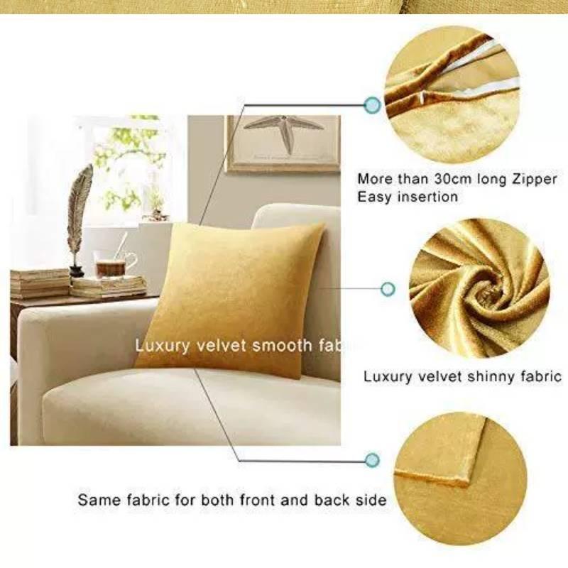 Cushion Cover Golden Sofa Pillow Case 4545cm Home Decor Without Pillow Stuffing