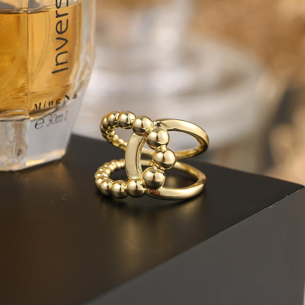 Retro Fashion Ring Open Punk Style Love Ring Trend Cross Bamboo Ring Simple Couple Ring Jewelry