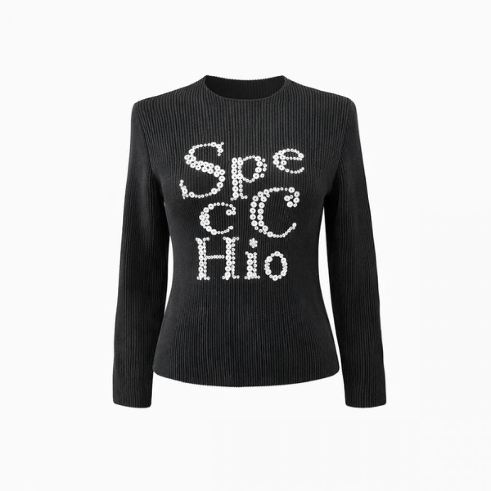 Specchio Long Sleeve Tee With Spangle Decoration 461 106 01