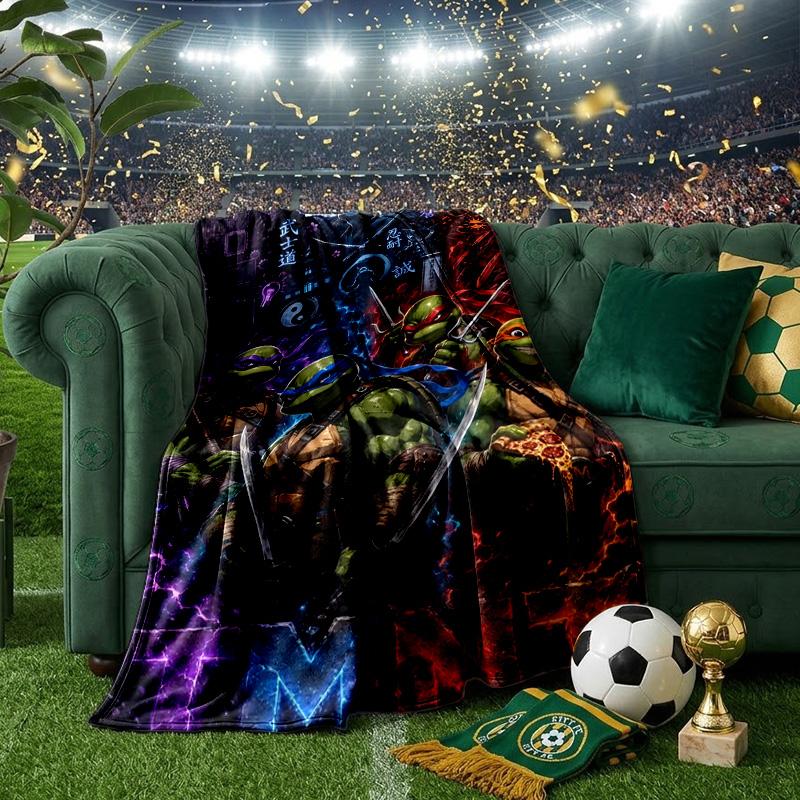 Ninja Turtles Adventure Throws Blanket Flannel Blankets Plush for Couch Bed Gifts for Men Women Travel picnic blanket Christmas fan gifts