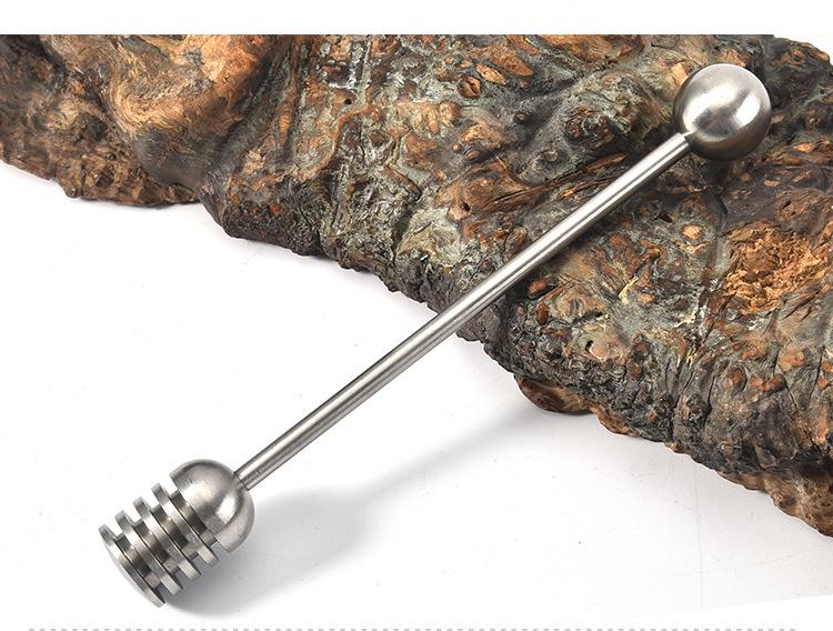 304 Stainless Steel Honey Stirrer with Beaded Handle