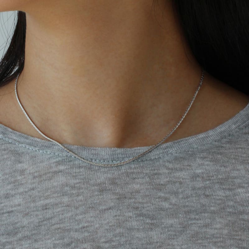 NORMALLEE [Weißgold] Bold Line Halskette