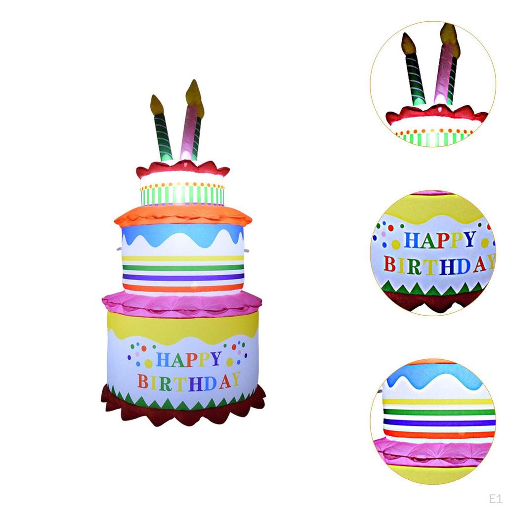 Inflatable Happy Birthday Cake Outdoor Decoration for Indoor Yard