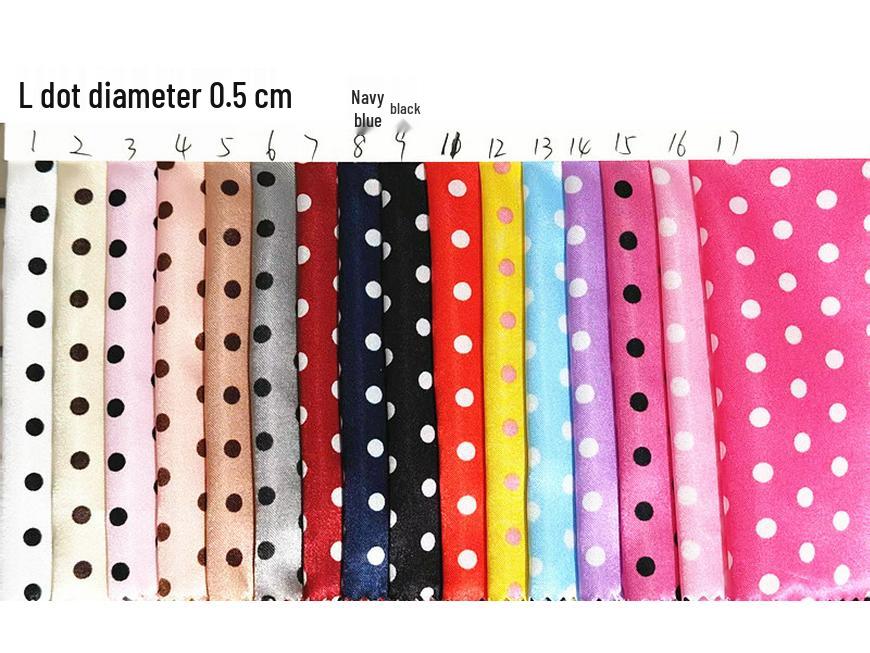 

Polka Dot Print Satin Fabric for Clothing, Dress Lining, Homewear, and Headwear Size 5#