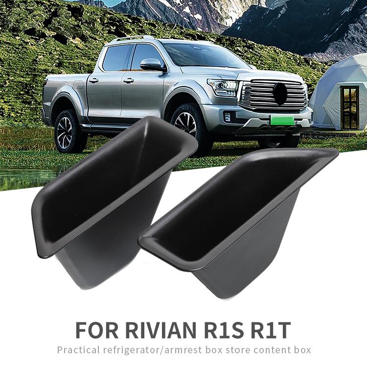 for RIVIAN R1S R1T Front Door Handle Storage Box Car Side Armrest Organizer Container Tray Accessories 2PCS