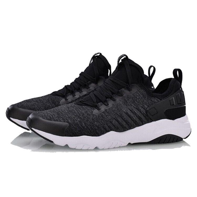 Li-Ning Comfortable Shock Absorbing Non-Slip Wear-Resistant Low-Top Running Shoes Men Sneakers White Black AGCN055-1