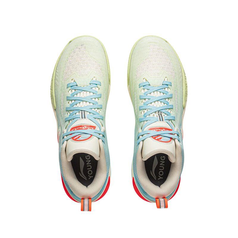 Li Ning Kids Versatile Comfortable Non-Slip Support Low-Top Basketball Shoes Kids sneaker White Blue YKBV026-9