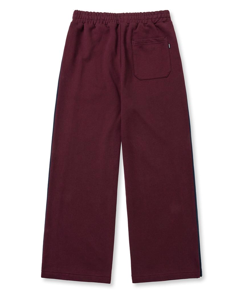 BROWNBREATH W Side Block Sweat Pants - Burgundy