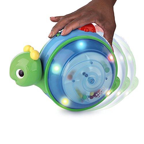 Bright Starts Roll and Glow Snail Toy, Multicolor Light-Up Crawling Toy for Babies, Interactive Sensory Toy