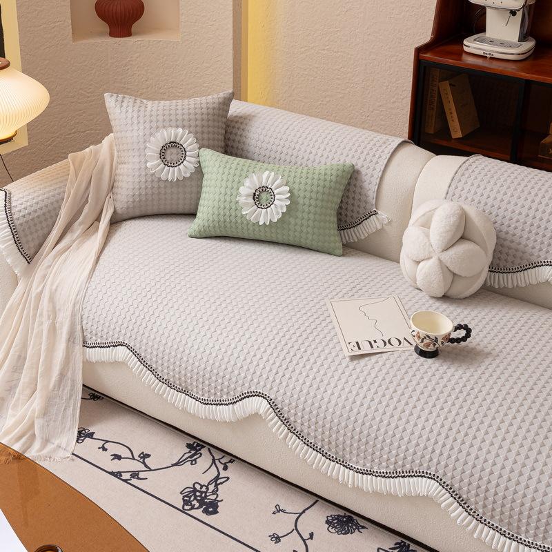 Summer Sofa Cushion  New Special-Shaped Cool Bean Ice Silk Sofa Seat Cushion Summer Cool Non-Slip Sofa Cover