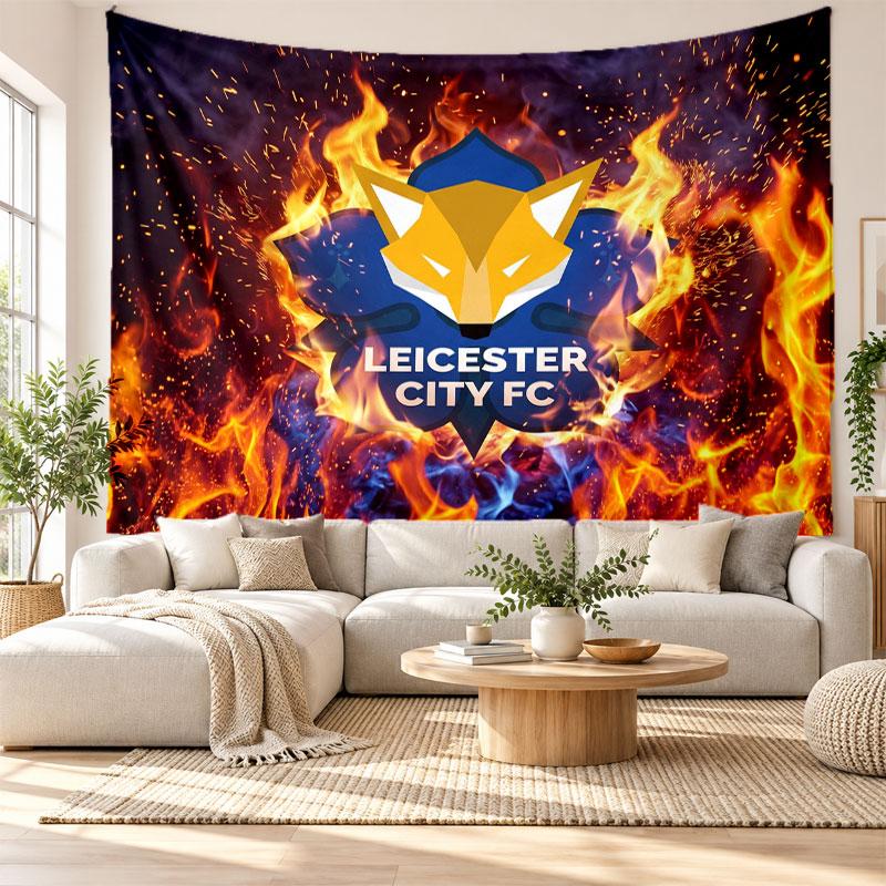 Leicester City Football Wall Tapestry, Soft Fabric Wall Hanging, Decorative Backdrop For Bedroom Home Wall Art