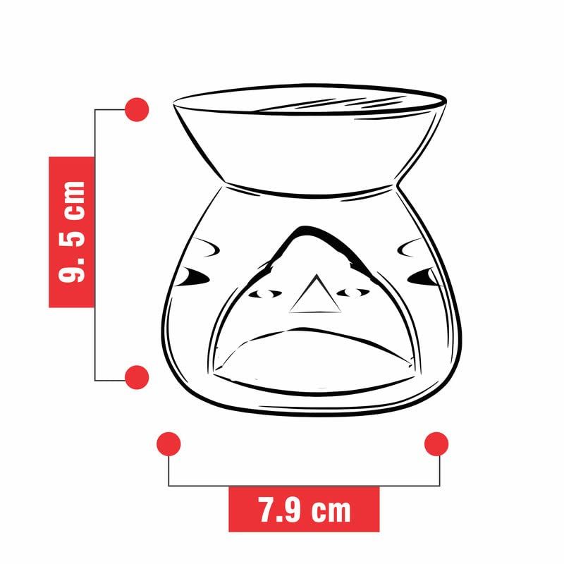 Ceramic Oil Burner Aroma Diffuser Set of 2 (Black & Red)