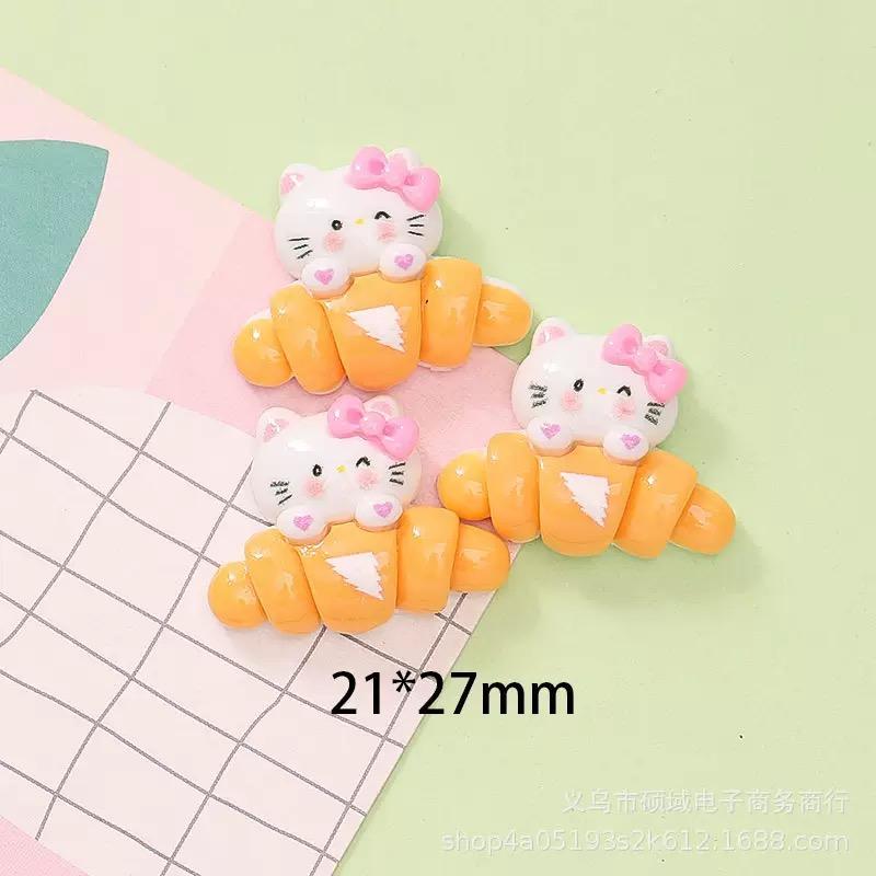 10 Pcs New Kawaii Cartoon Cute Brightnoodles Popcorn Cat Series Flatback Resin Diy Miniatures Scrapbook Decor Craftsa144