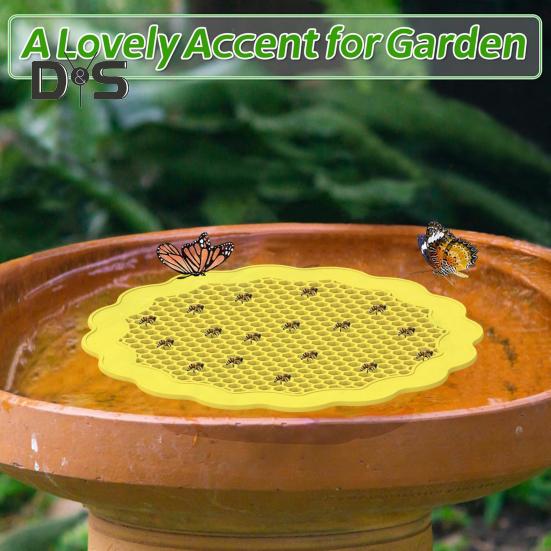 Schwimmende Bienenwasserstation, Schmetterlings-Bienen-Insektentränke zur Bestäuberfütterung, Bienenbad, Gartendekoration im Freien