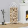 Firewood Rack White 40 x 25 x 120 cm Cold Rolled Steel