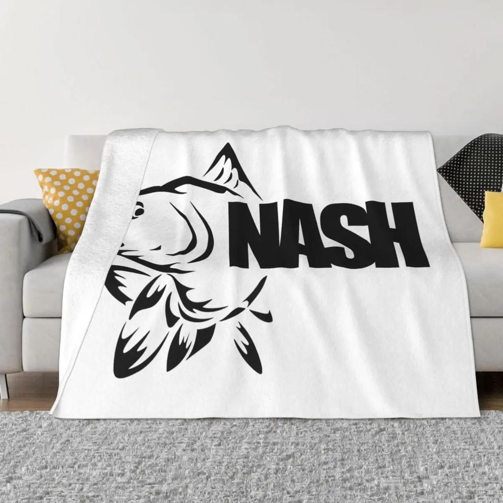 Flanelová deka s logem Nash Fishing Kaprařské vybavení Nová přehozová deka na doma 150*125cm Přehoz