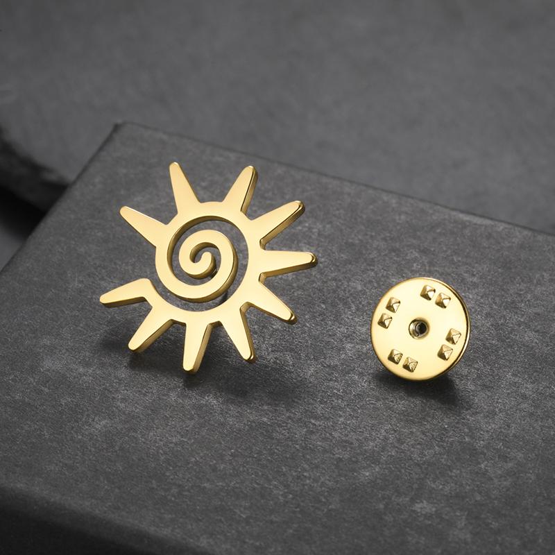 Sun Lapel Pins Women'S Brooch Stainless Steel Suit Badges On Backpack Trendy Jewelry Accessories 2026