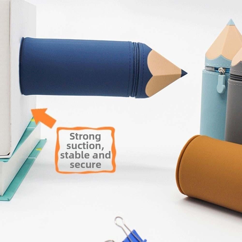 Large Capacity Silicone Pencil Case Creative Stationery Storage Box Makeup Brush Holder  Boys