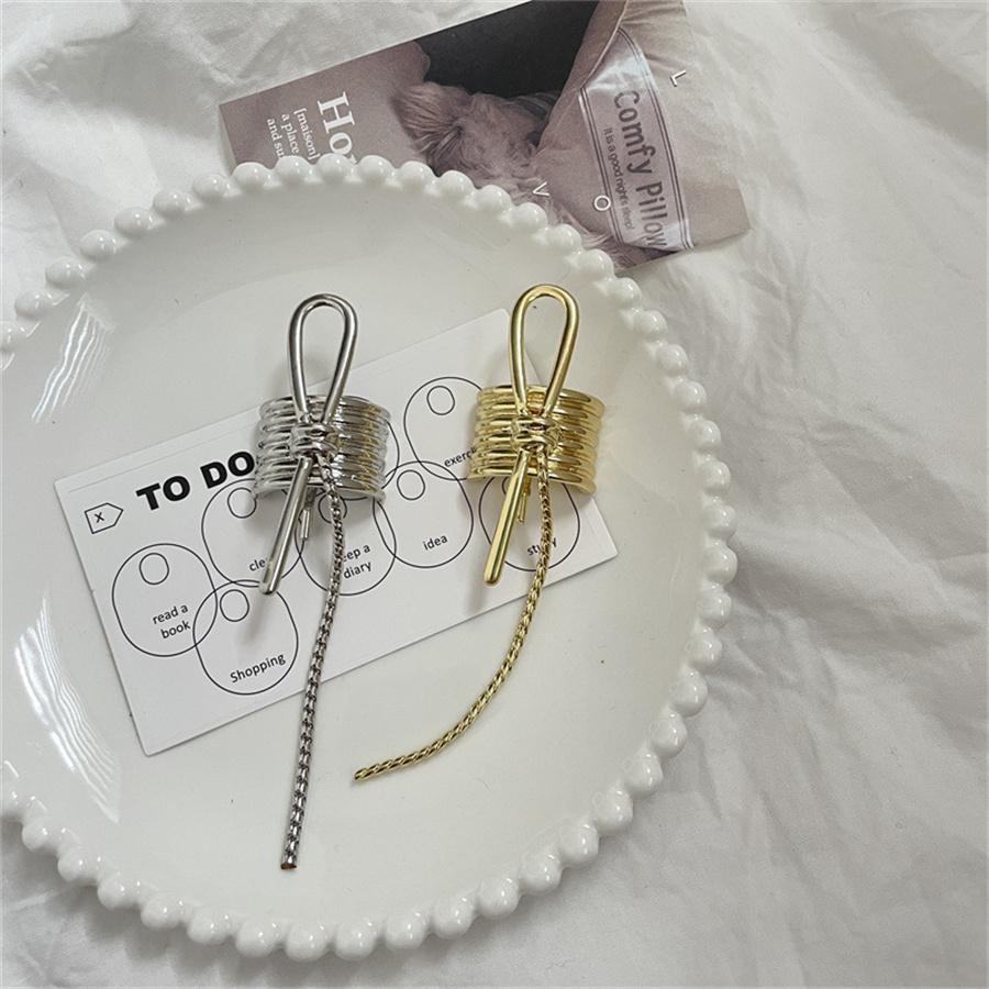 Neuer, niedriger Haargummi mit Schnalle, trendiger Retro-Metallknoten, Haarspange im Punk-Stil, Haaraccessoires für Damen, Kopfbedeckung