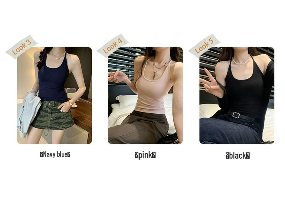 Sleeveless Top with Built-In Chest Pads & Straps, Women's 2026 Spring/Summer Hot Girl Style