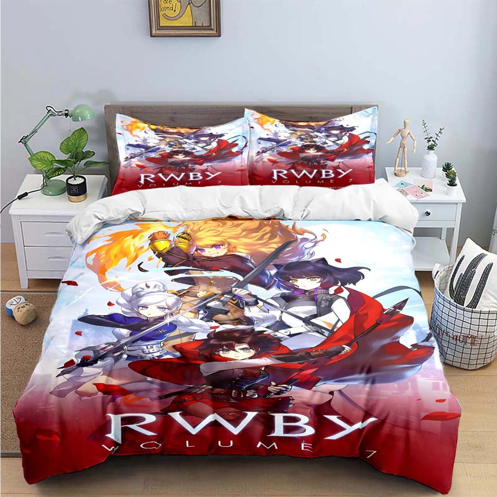 3D Fashion Cartoon R-RWBY Print Bedding Sets Bed Supplies Set Duvet Cover Bed Comforter Set Bedding Set  Luxury Gift