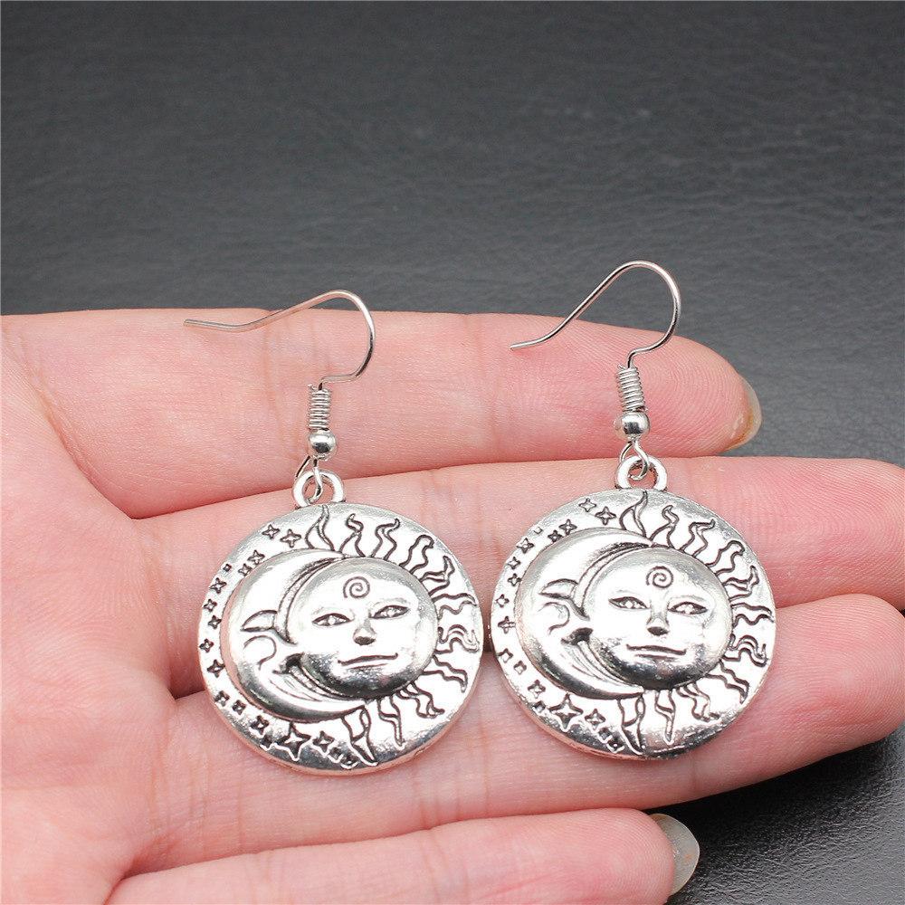 Ohrhänger Sonne Mond Vintage Schmuckzubehör Ohrringgröße 18x19mm QE030