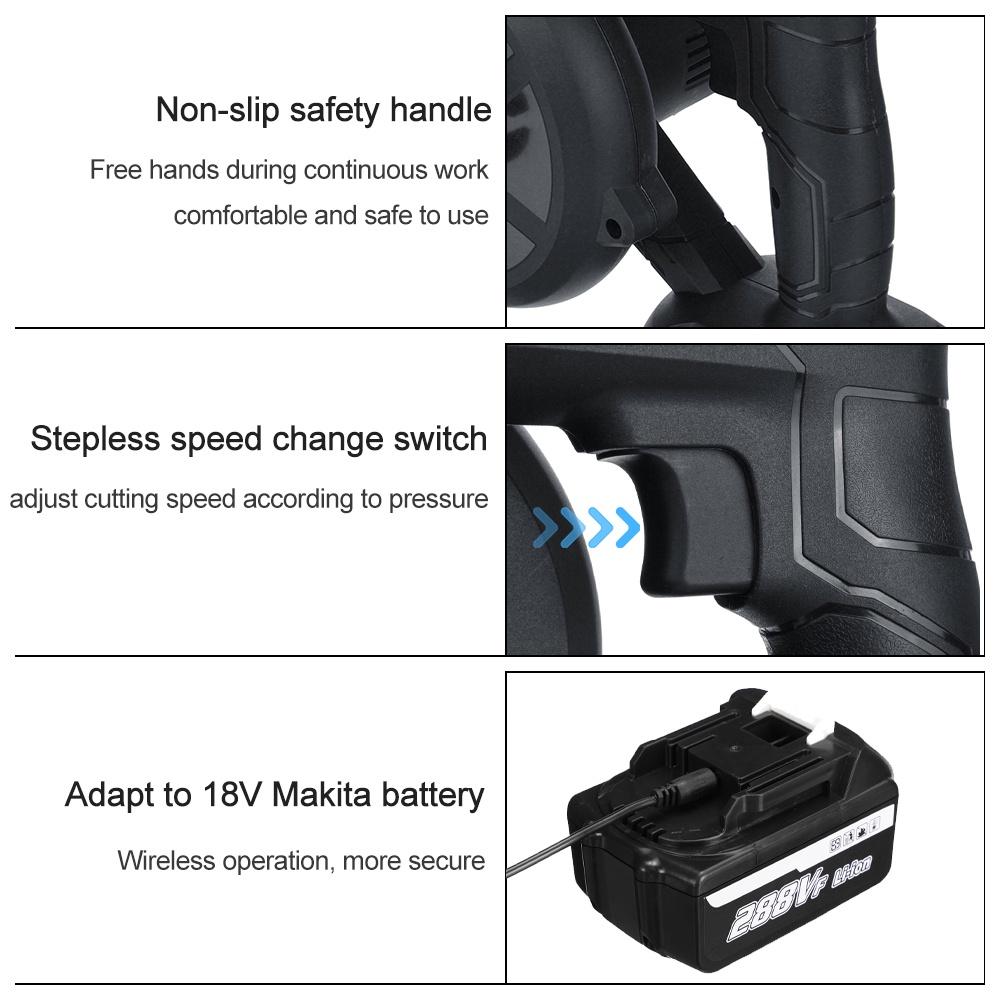 2 i 1 1500W trådløs elektrisk luftblåser Vakuumblåsing sugeblad PC-støvrenser for Makita 18V batteri