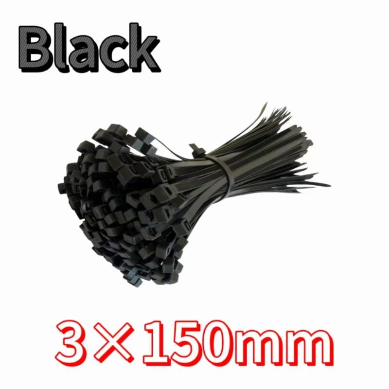 100-2000Pcs Plastic Nylon Cable Ties Self-locking Cord Ties Straps Adjustable Cables Fastening Loop Home Office Wire Zip Ties
