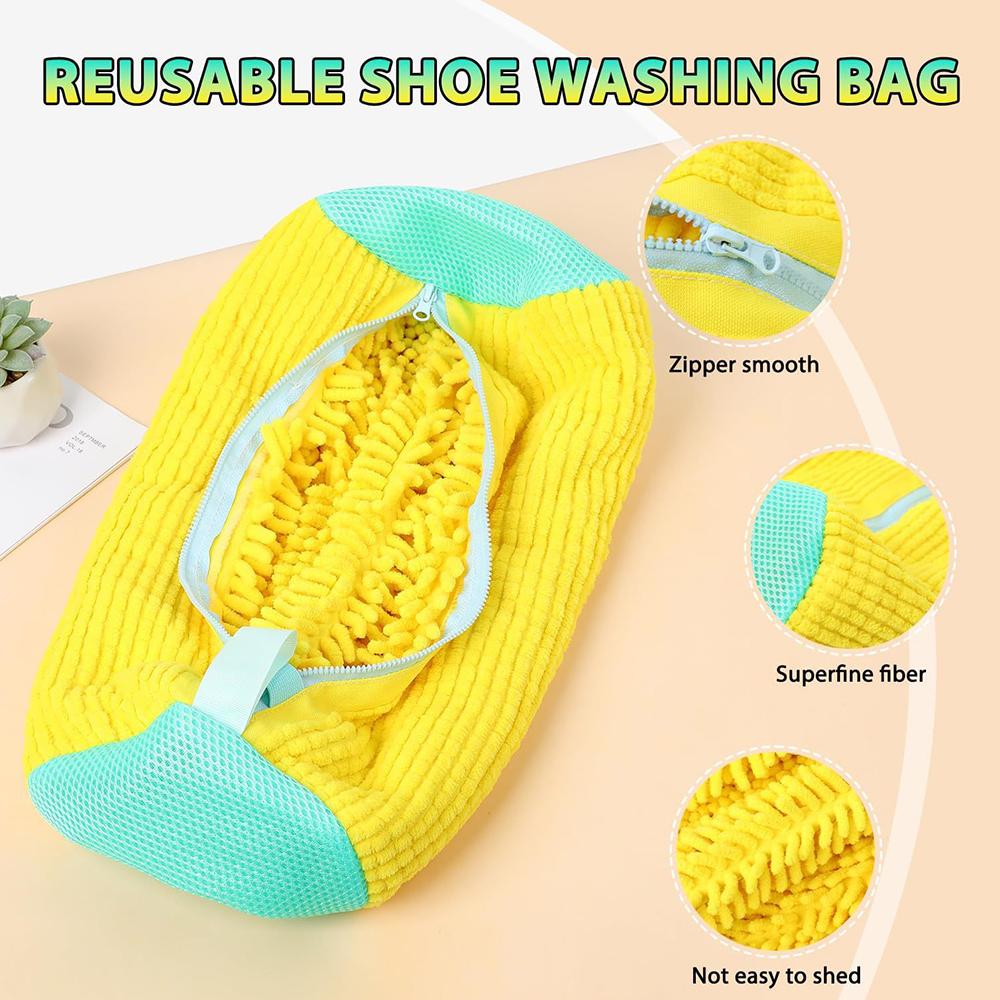 2pcs Reusable Shoe Washing Bags for Washing Machine All Shoe Types (Yellow)
