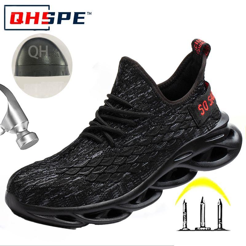 

High Quality Safety Shoes Breatheable Male sneakers Steel Toe men shoes Anti Smashing Anti Piercing working shoes protection 48 чорний