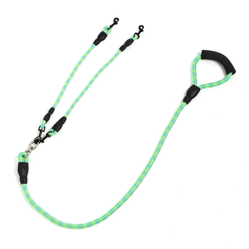 Doppelleine für zwei Hunde (1,5M/Grün Blau)