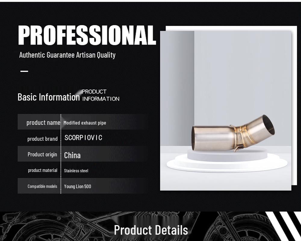 Benelli Leoncino 500 Carbon Fiber Mid-Section Tail Exhaust Pipe, Easy Installation.