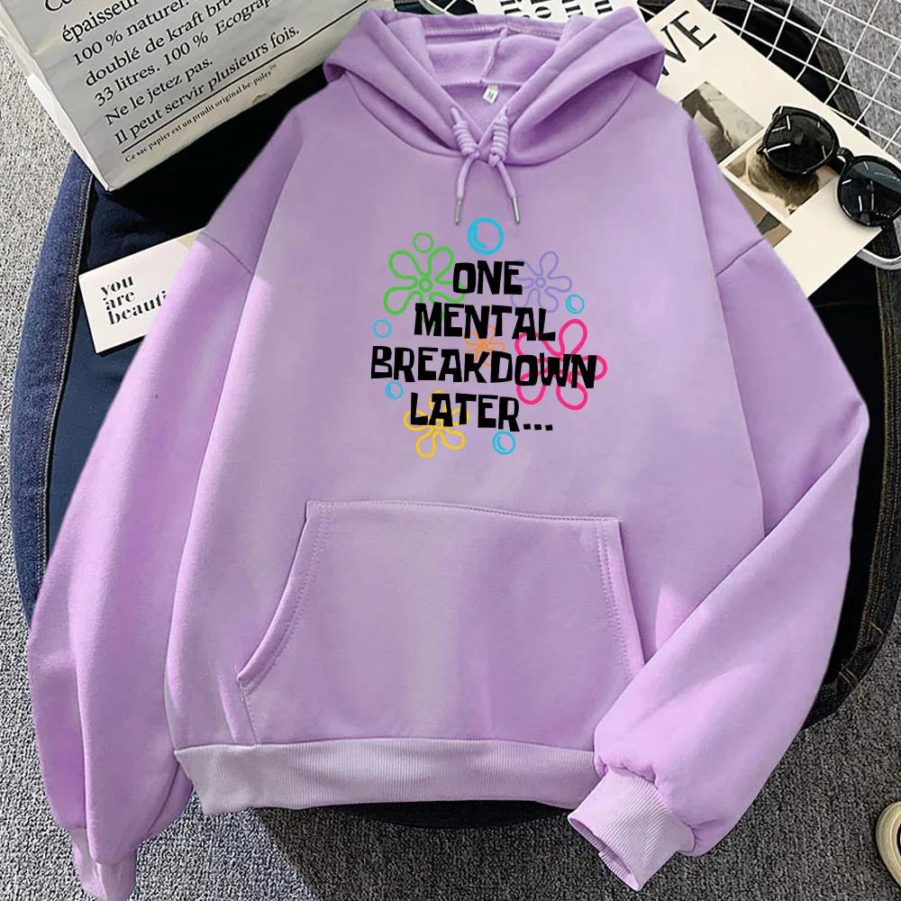 Ein Nervenzusammenbruch später Hoodies Buchstaben Grafik Druck Sweatshirts für Herbst/Winter Sudaderas Con Capucha Fleece Moletom Mädchen