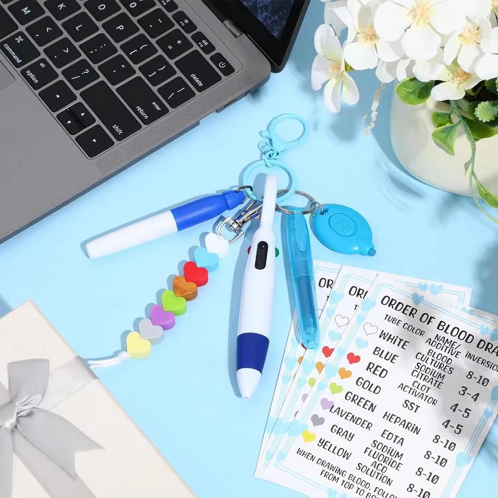 Popular Nurse Pen Set with Retractable Scroll and Badge Clip - Ideal Nurse's Day Gift with Light