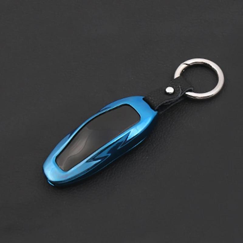 

My Good Car цветной чехол для ключей из цинкового сплава, набор ключей, чехол для Tesla model S, автомобильные аксессуары синий