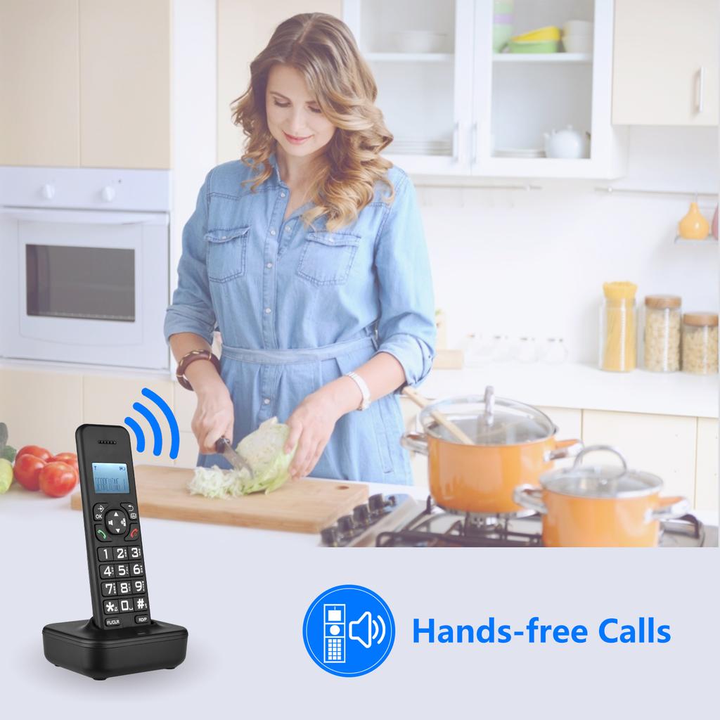 D1102B Cordless Phone Caller IDCall Waiting 1.6 inch Backlight LCD 3 Lines Screen Display