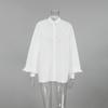 Spring European and American neutral minimalist style wildberries sexy lapel lantern sleeve cardigan shirt women's clothing