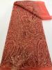 African Lace French Sequin Fabric 2025 High Quality Embroidery Tulle Lace Fabrics With Beaded For Nigeria Wedding Dress Sewing