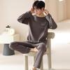 Women's Cute Cartoon Couple's Pajamas Set - Spring/Autumn Long Sleeve Round Neck Pure Cotton Home Wear
