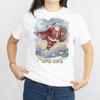 Super Santa Illustrations-T-Shirt, Lustiges Fliegender Weihnachtsmann Frohe Weihnachten Unisex-T-Shirt