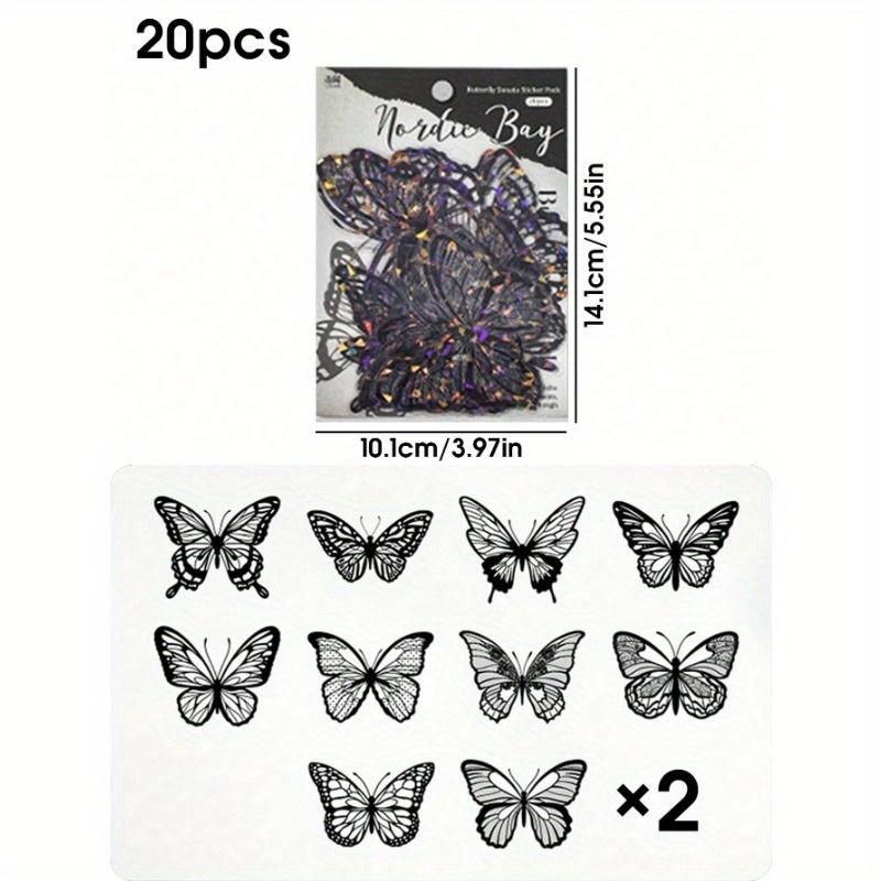 20 Piezas de Pegatinas de Mariposa Brillantes, Pegatinas Decorativas de Mariposa DIY para Decoración de Fiestas, Decoración del Hogar, Adecuadas para Fiestas, Bodas, Festividades
