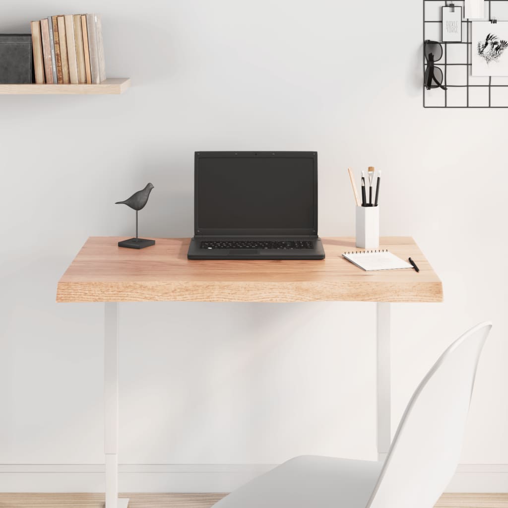 Vidaxl Tabletop, Light Brown 80X60X(2-4) Cm Wood With Natural Edge