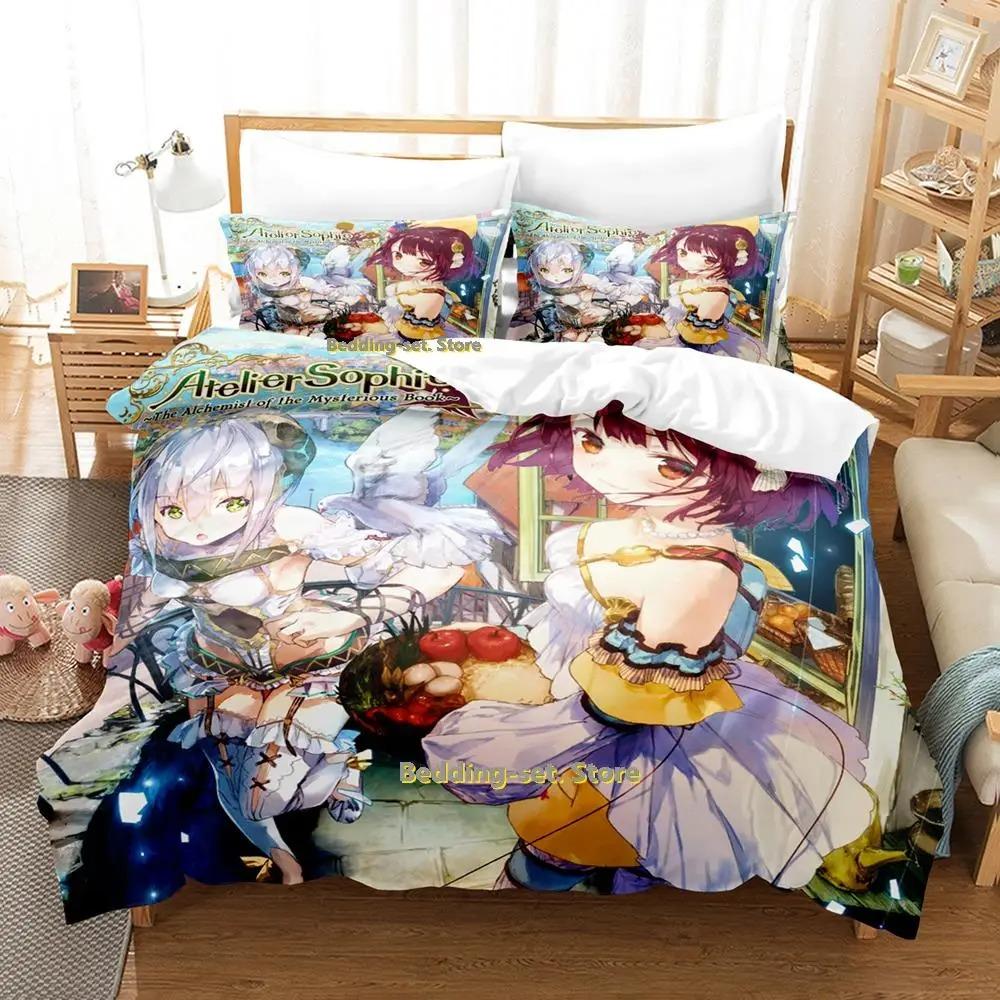 New Atelier Sophie Bedding Set Cartoon Anime three-piece set Adult Kid Bedroom Duvetcover Sets queen bedding set