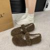 Fashion Winter New Fashion White Furry Beanie Shoes Women Wear French Style Plus Fleece Cotton Shoes Female Fairy Solid Mary Jane Shoes